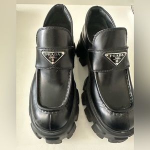 Prada Monolith Lug-Sole Loafers